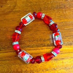 Red beaded bracelet